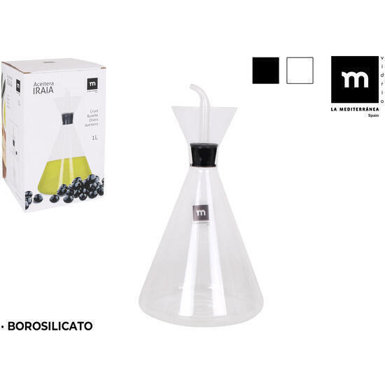 Aceitera borosilicato con dosificador 1000cc irai