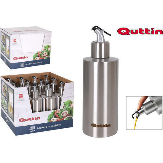 Aceitera inox 550ml c/tapón quttin