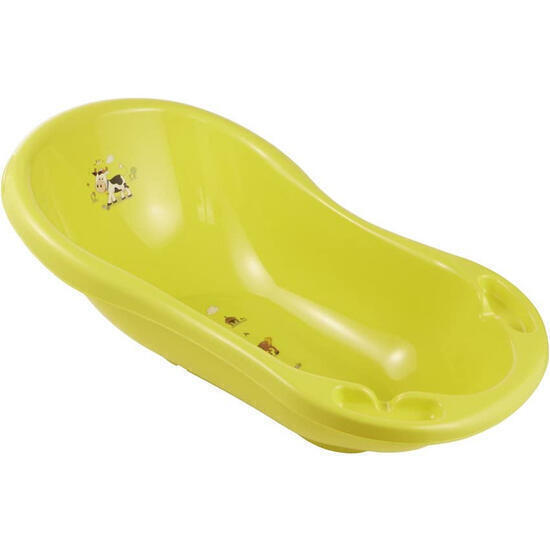 Bañera ergonómica con tapón funny farm, de 0 a 12 meses, 84 cm, maria, verde