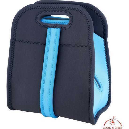 Bergner - traveller club: bolsa porta alimentos 22.5x14x27cm neopreno walking azul/gris