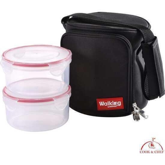 Bergner - traveller club: pack bolsa almuerzo17.5x18cm+ 2 hermeticos 800ml