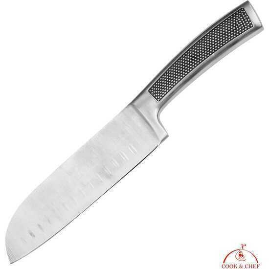 Bergner - utensilios de cocina esenciales: cuchillo santoku 17.5cm acero inoxidable