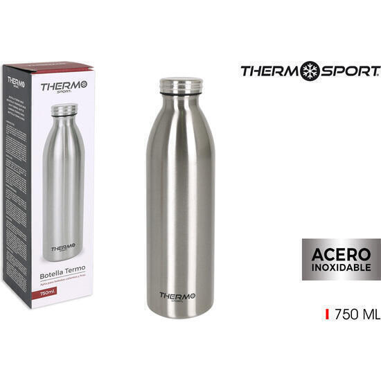 Botella termo acero 750ml silver