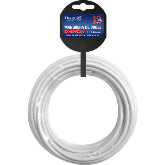 Cable plano 10m 2x0,75mm blanco