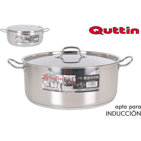 Cacerola+tapa acero ind 34cm/0,8mm/12,5l quttin hotel