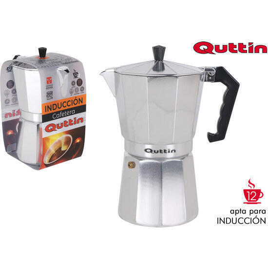 Cafetera aluminio 12 servicios inducción quttin