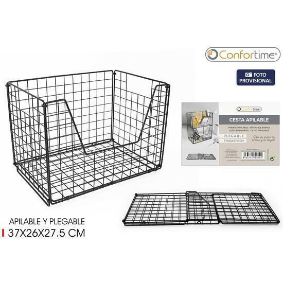 Cesta apilable 37x26x27.5cm black