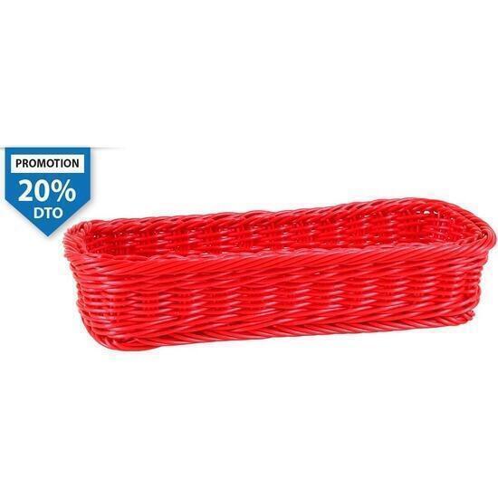 Cesta pp cubiertos rojo 28x11x5cm