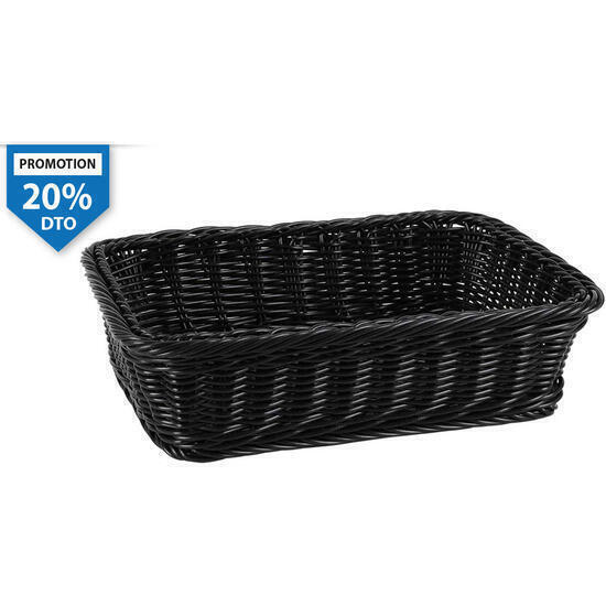 Cesta pp rectangular negro 31x23x8cm