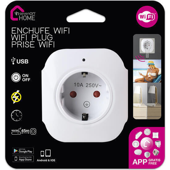 Clavija 1 toma schuko + usb control wifi via app