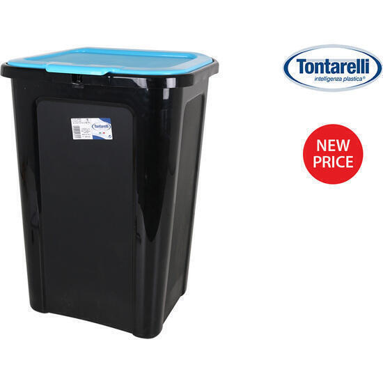 Cubo basura coverline 44l negro/tapa azul