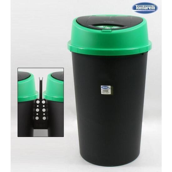 Cubo basura c/tapa push 45l bingo - verde