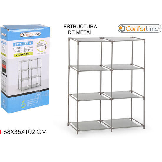 Estantería 6 compartimentos 68x35x102cm confortime