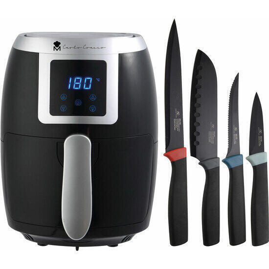 Freidora de aire 1000w masterpro y juego de 4 cuchillos de cocina infinity chefs essence: