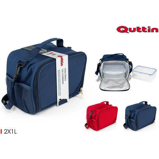 Funda termica c/2 fiambr.rect. 1lt. quttin