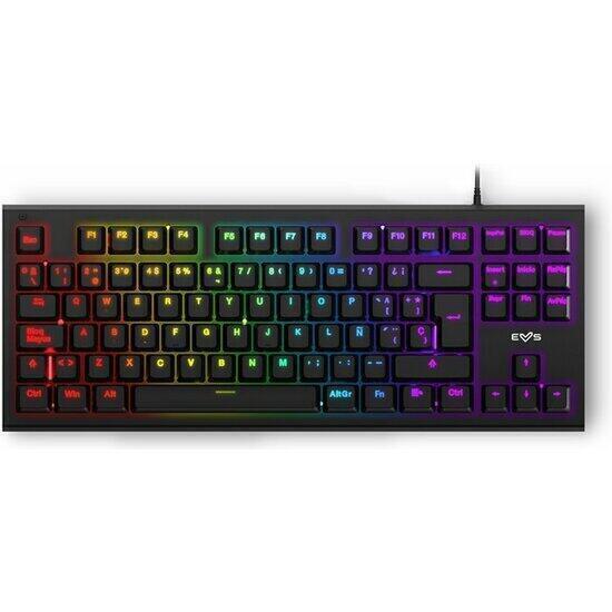 Gaming keyboard esg k6 mechanik (teclado mecánico tkl, qwerty, usb, efectos luminosos rgb)