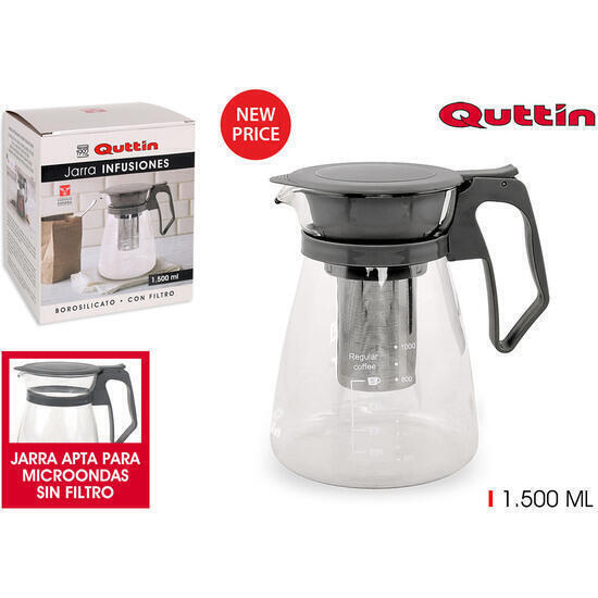 Jarra infusiones cristal 1500ml quttin