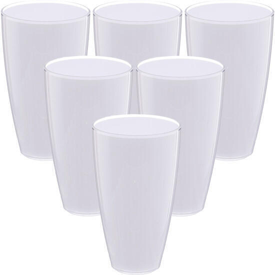 Juego de 6 vasos blancos wellhome.