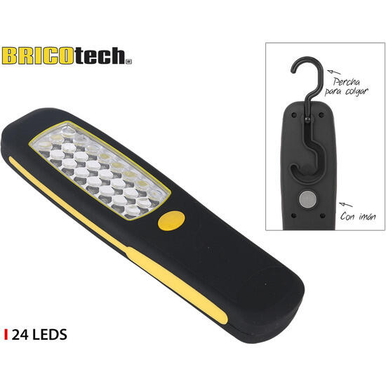 Linterna 24 leds colgante + imán bricotech