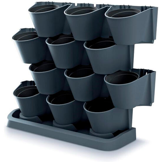 Macetero vertical prosperplast cascade garden de plastico en color antracita - 68,5 x 19 x