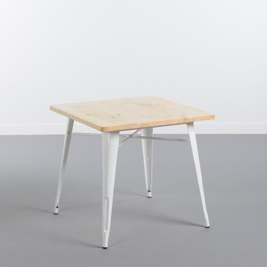 Mesa metálica/madera strong blanco 80x80cm thinia home