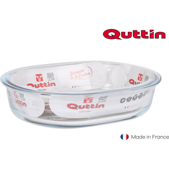 Molde tarta vidrio oval 23,5x19cm quttin