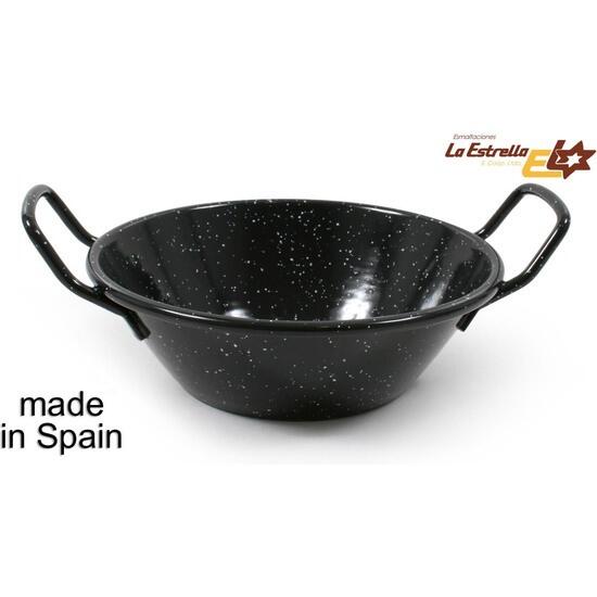 Paellera honda bordonada 18cm-0,9l jaspeada