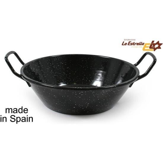 Paellera honda bordonada 22cm-1,7l jaspeada