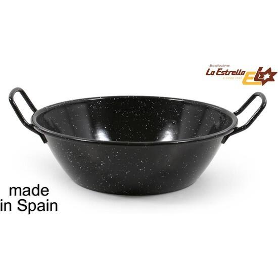 Paellera honda bordonada 24cm-2,5l jaspeada