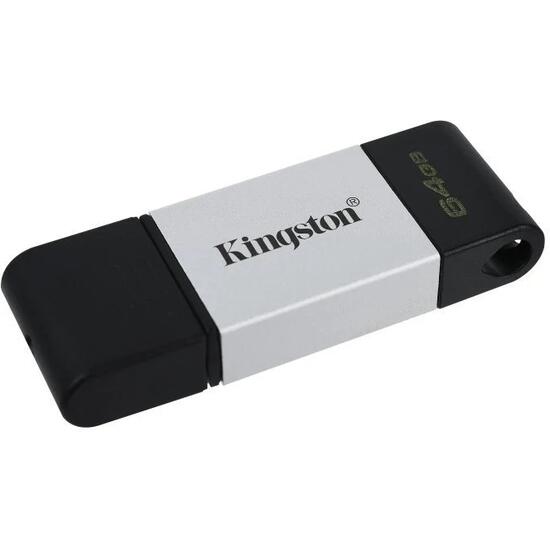 Pendrive 64gb usb-c 3.2  kingston dt80 plata