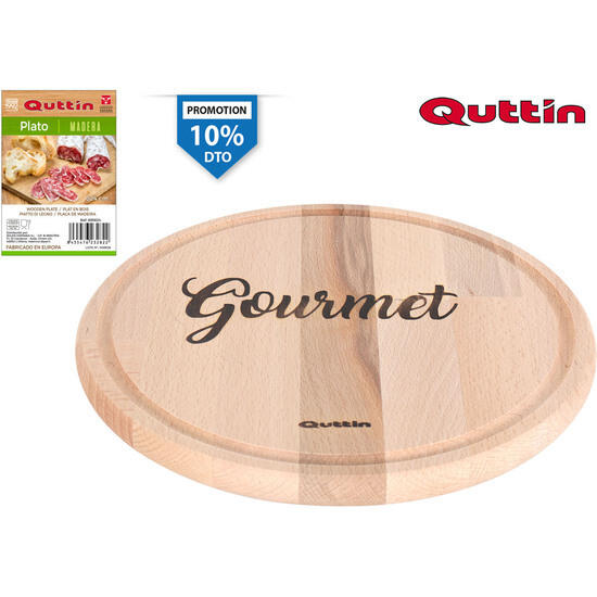 Plato madera 24cm gourmet quttin