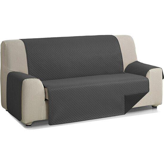 Rombo cubre sofa reversible acolchado 2 plazas antracita/negro