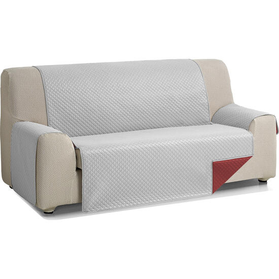 Rombo cubre sofa reversible acolchado 2 plazas gris/rojo