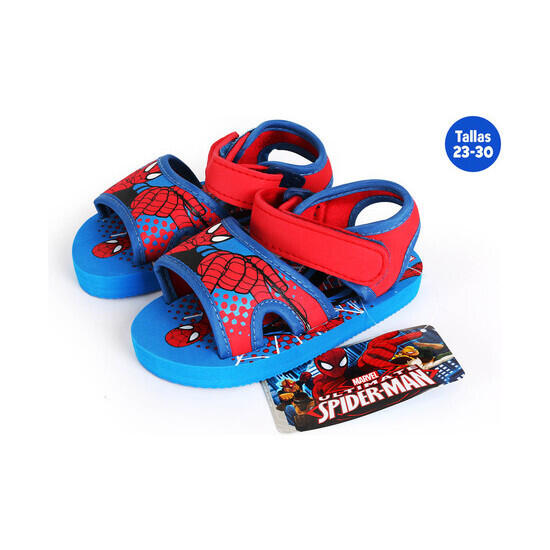 sandalias playa con velcro spiderman