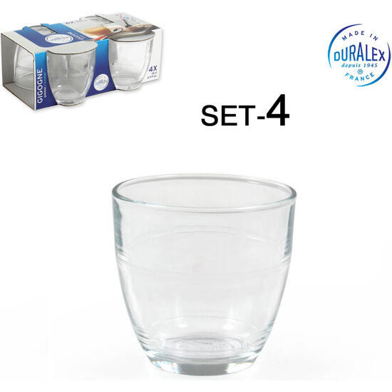 Set 4 vasos transparente 160cc gigogne