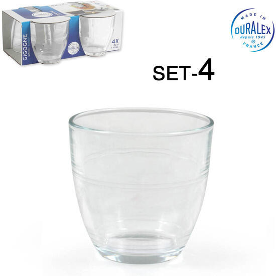 Set 4 vasos transparente 220cc gigogne