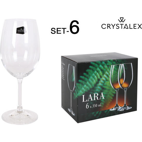 Set 6 copa cristal bohemia 350cc lara