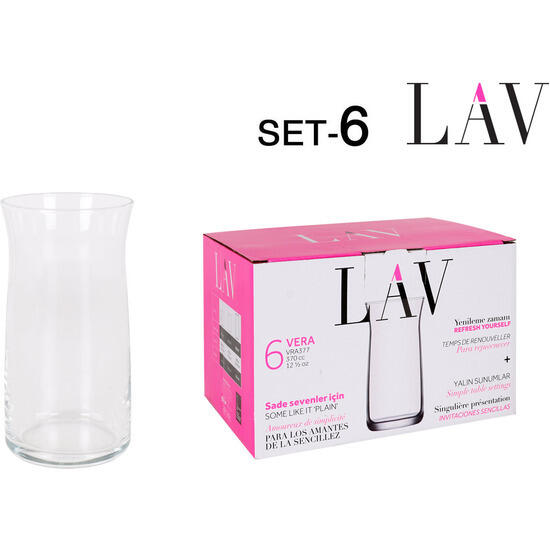 Set 6 vasos altos 370cc vera