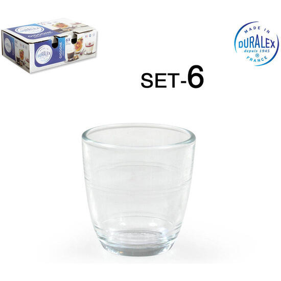 Set 6 vasos transparente 90cc gigogne