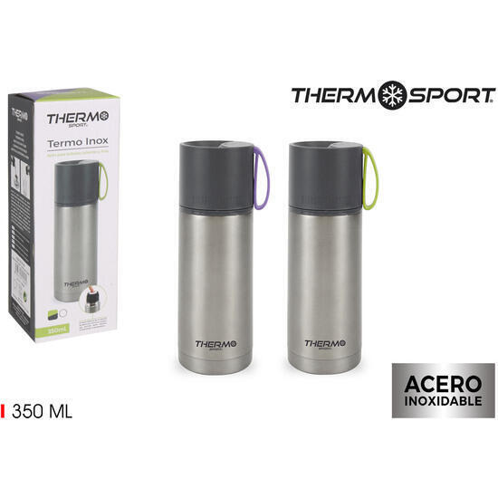 Termo inox 350ml tapa plas goma thermosport