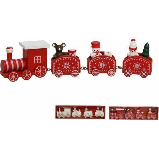 Tren navideño madera 20,5x5,5x2,8cm 2std