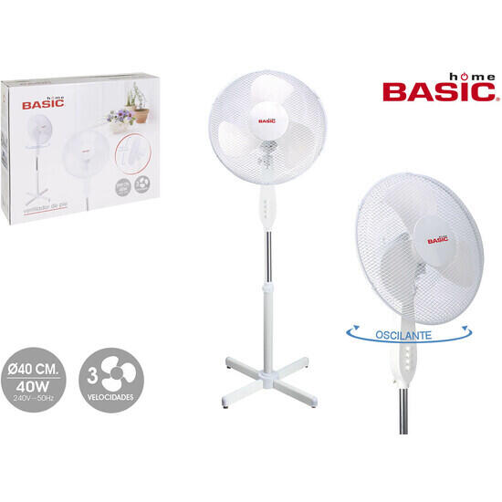 Ventilador con pie 40cm40w3vel. basic home