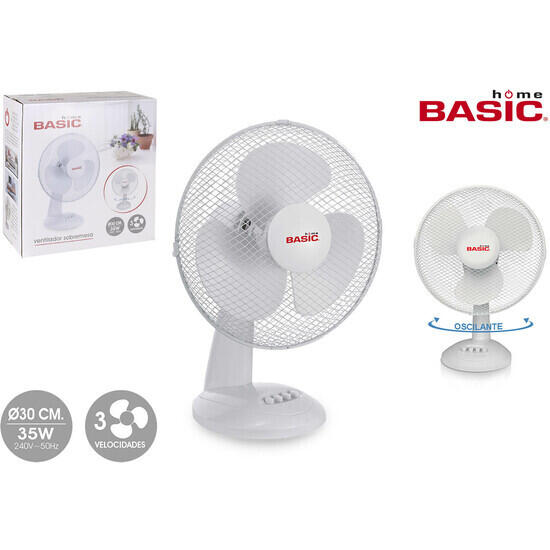 Ventilador sobremesa 30cm35w3vel. basic home