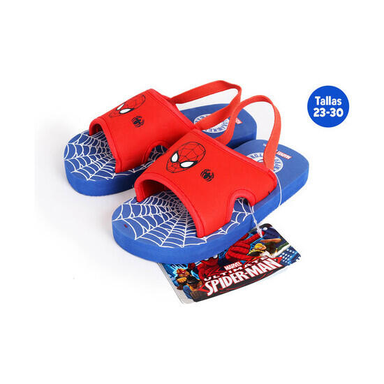 Zapatillas verano infantiles con goma spiderman rojo / azul talla 25