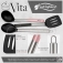 Pack de 3 sartenes + set de utensilios básicos de cocina