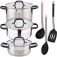 Pack de batería de cocina de 6 piezas + juego de utensilios básicos de cocina