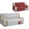 Rombo cubre sofa reversible acolchado 4 plazas gris/rojo