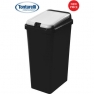 Cubo basura rectangular bido 45l negro/blanco